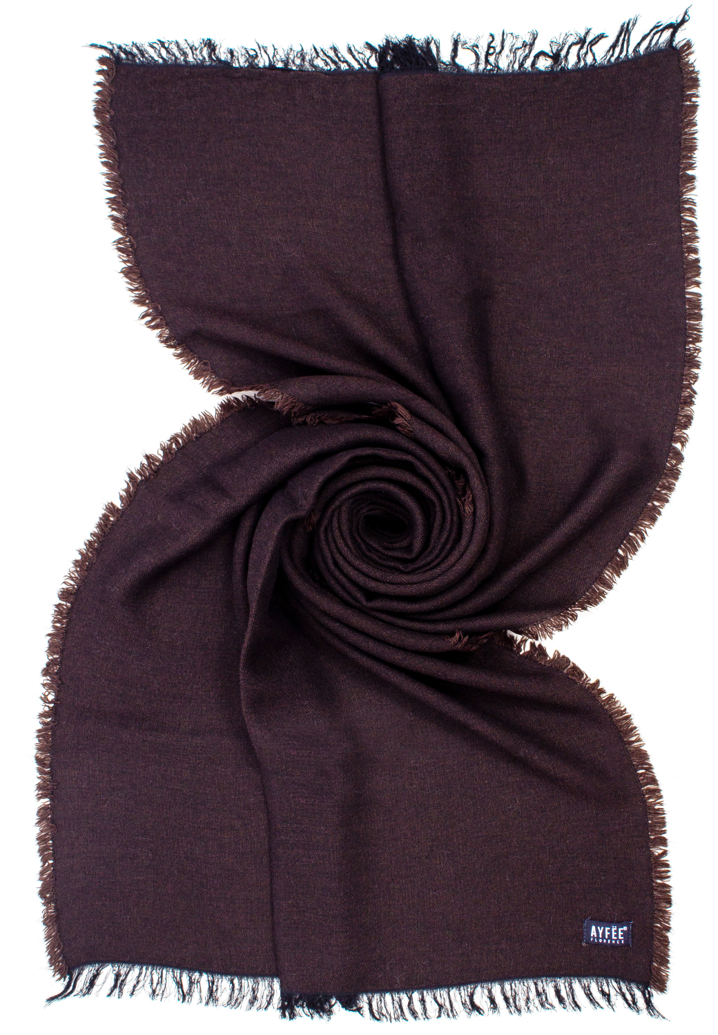 STOLA JACQUARD TINTA UNITA, 50%AC 38%MD 8%WO 4%WP, MADE IN ITALY           - BROWN